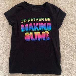 I’d rather be making slime | multicolored shirt | size 7-8